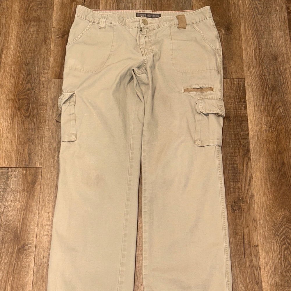 Dickies Relaxed Fit Cargo Pants Khaki Tan Size 12R Cotton Utility Workwear